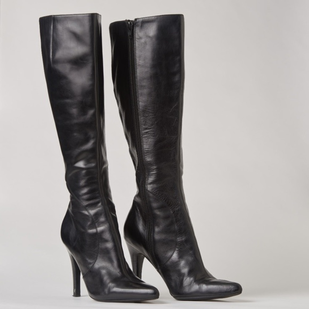 Nine West Black Leather Gallivant Boots